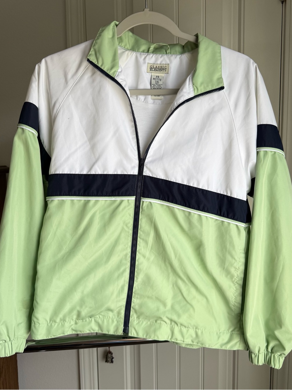 Classic Elements Lime Green and White Jacket with Hood Detail